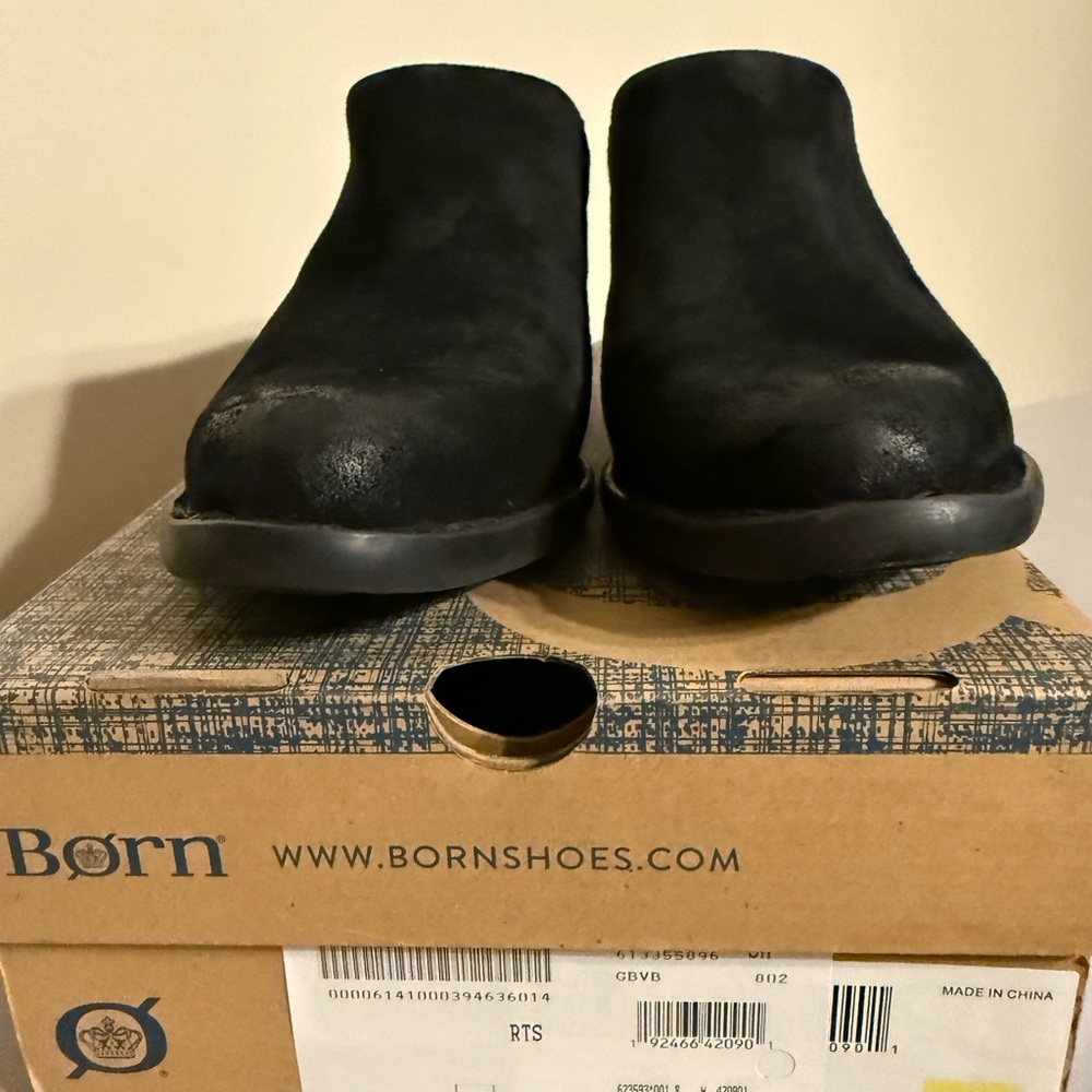 Born Women's Black Suede Clogs - Picture 5 of 8